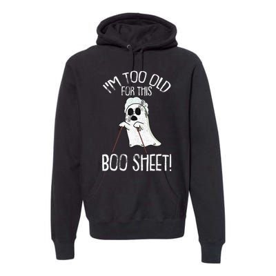 Lazy Halloween Costume Ghost Funny and Relatable Design Premium Hoodie