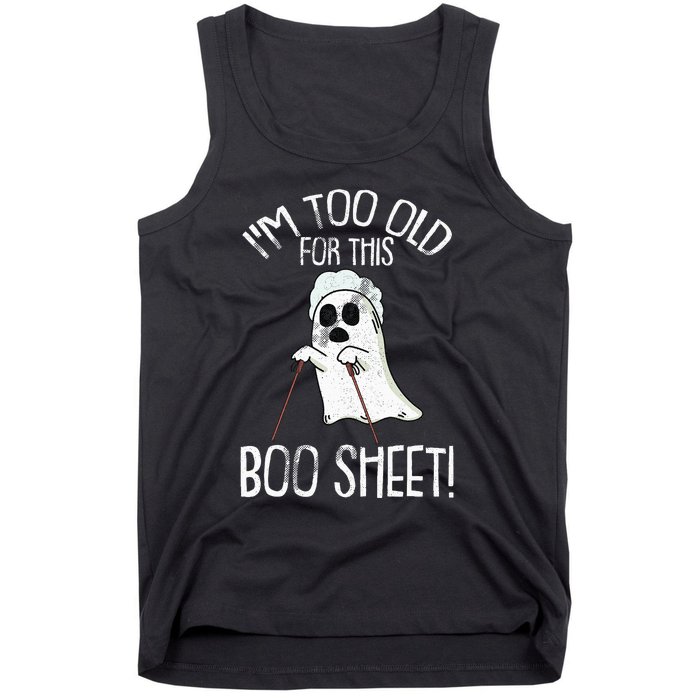 Lazy Halloween Costume Ghost Funny and Relatable Design Tank Top