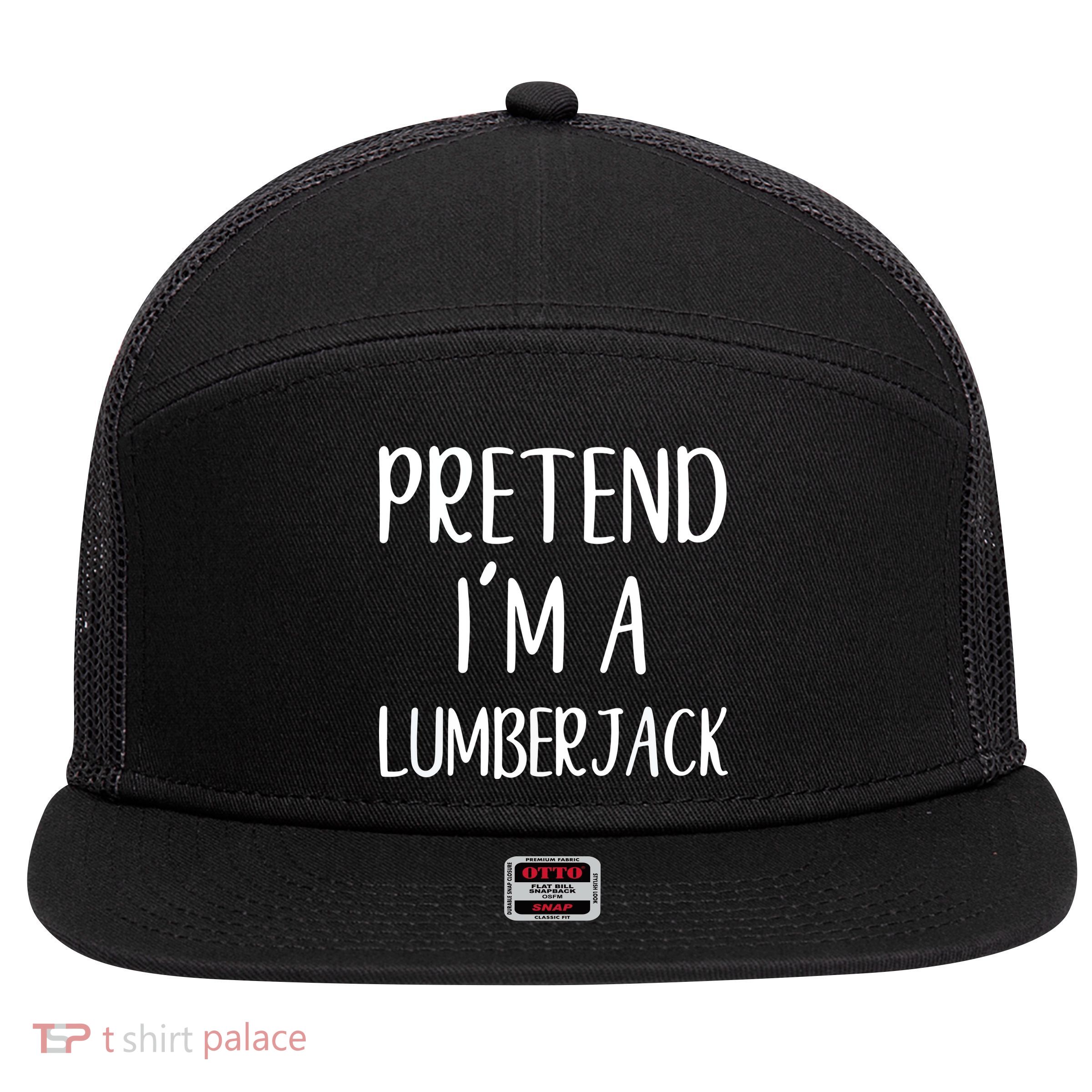 Lazy Halloween Costume Pretend I'm A Lumberjack 7 Panel Mesh Trucker Snapback Hat
