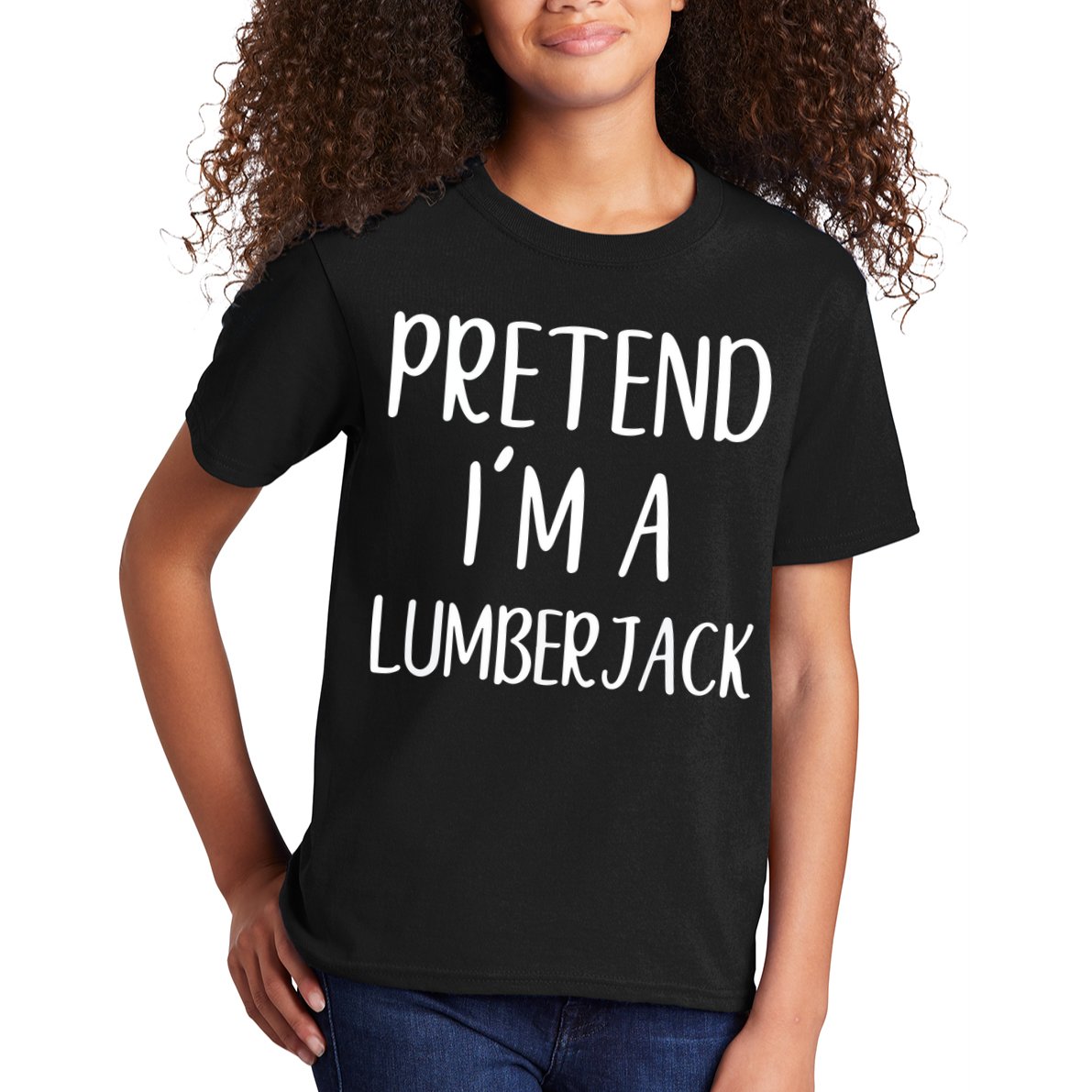 Lazy Halloween Costume Pretend I'm A Lumberjack Kids T-Shirt