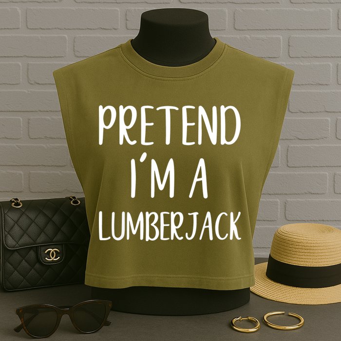 Lazy Halloween Costume Pretend I'm A Lumberjack Garment-Dyed Women's Muscle Tee