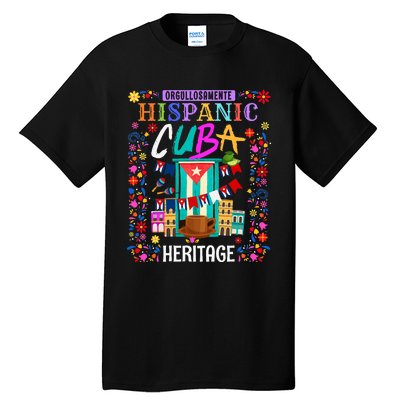 Latin Heritage Cuban Flag Outfit Idea For Women & Cuba Flag Tall T-Shirt