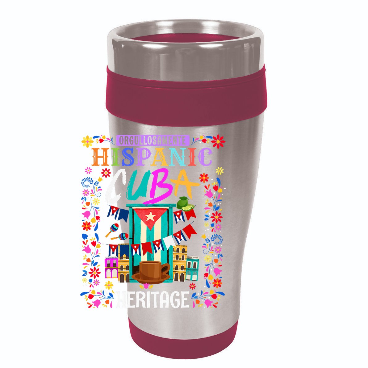 Latin Heritage Cuban Flag Outfit Idea For Women & Cuba Flag 12oz Stainless Steel Coffee Mug