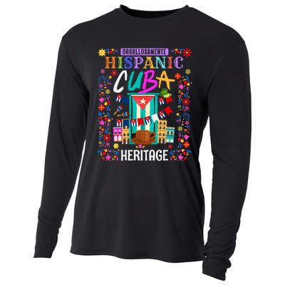 Latin Heritage Cuban Flag Outfit Idea For Women & Cuba Flag Cooling Performance Long Sleeve Crew