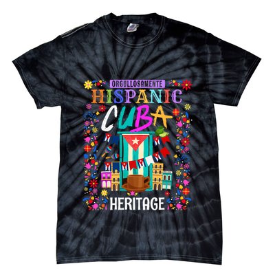 Latin Heritage Cuban Flag Outfit Idea For Women & Cuba Flag Tie-Dye T-Shirt