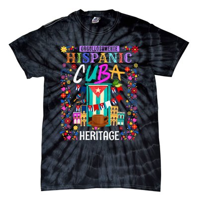 Latin Heritage Cuban Flag Outfit Idea For Women & Cuba Flag Tie-Dye T-Shirt