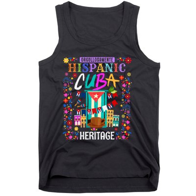 Latin Heritage Cuban Flag Outfit Idea For Women & Cuba Flag Tank Top