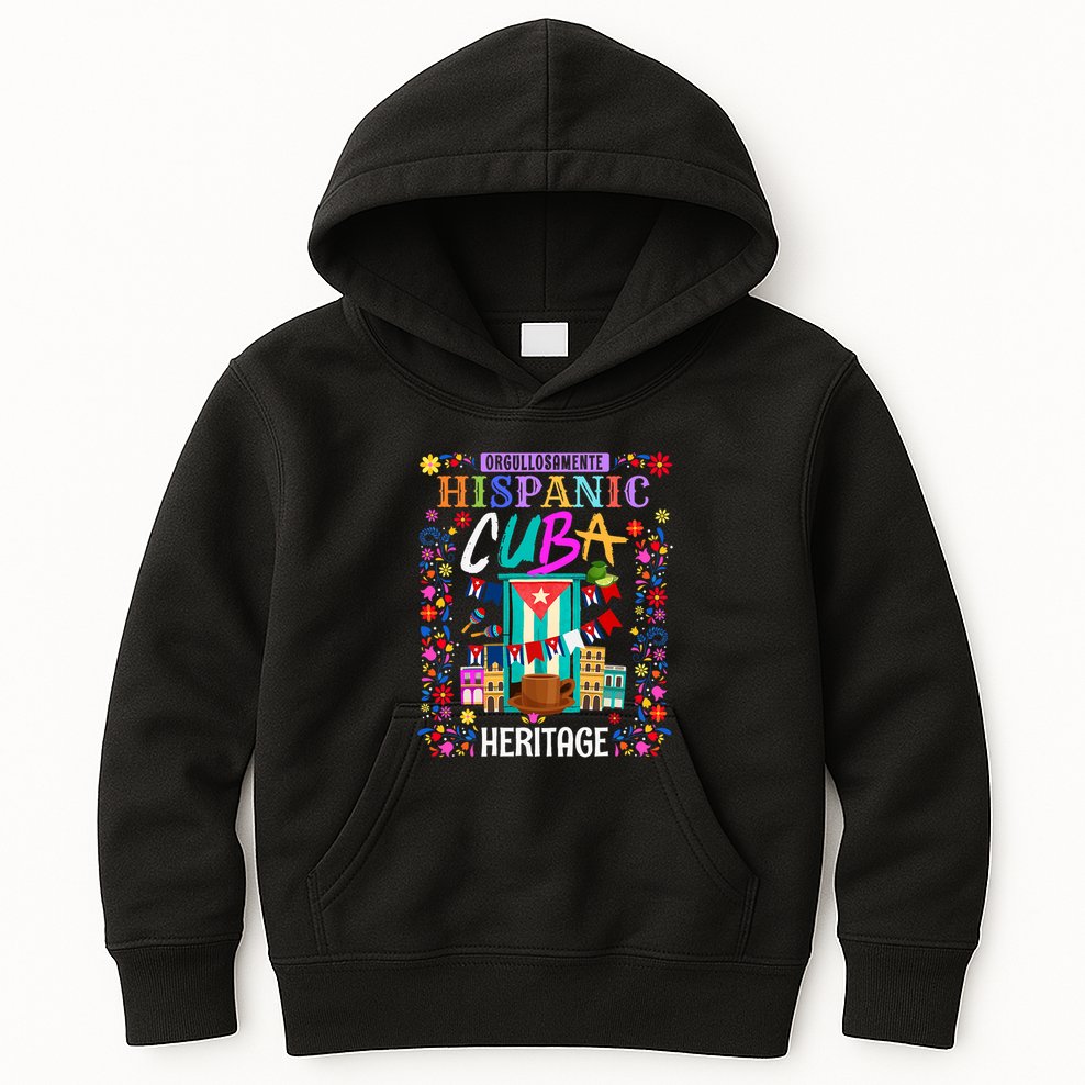 Latin Heritage Cuban Flag Outfit Idea For Women & Cuba Flag Kids Hoodie