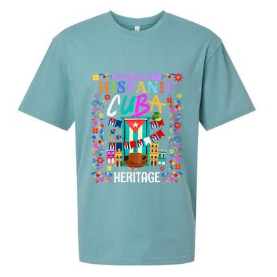 Latin Heritage Cuban Flag Outfit Idea For Women & Cuba Flag Sueded Cloud Jersey T-Shirt