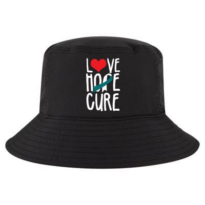 Love Hope CureCervical Cancer AwarenessFind A Cure Cute Gift Cool Comfort Performance Bucket Hat