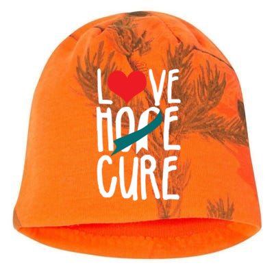 Love Hope CureCervical Cancer AwarenessFind A Cure Cute Gift Kati - Camo Knit Beanie