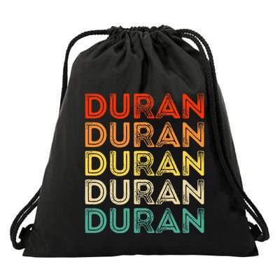 Love Heart D.U.R.A.N Vintage Style Black D.U.R.A.N Drawstring Bag