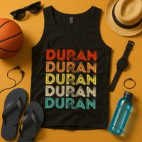 Love Heart D.U.R.A.N Vintage Style Black D.U.R.A.N Tank Top