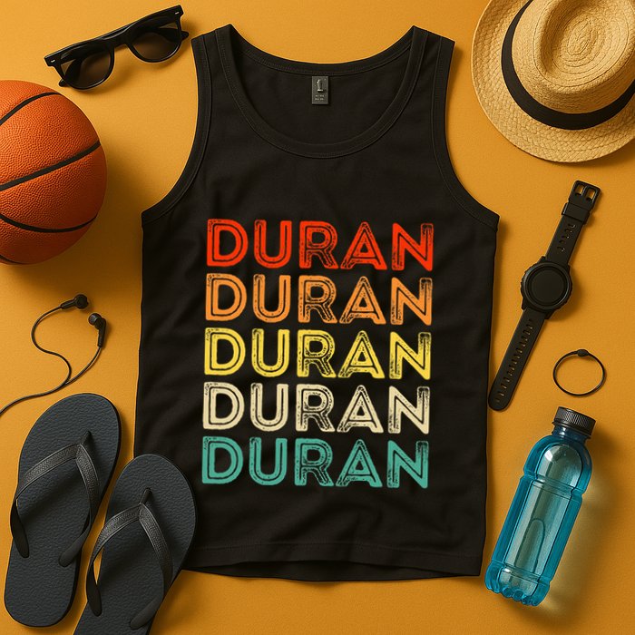 Love Heart D.U.R.A.N Vintage Style Black D.U.R.A.N Tank Top
