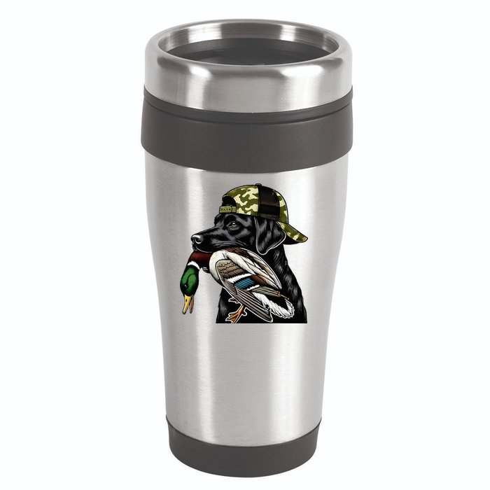 Labrador Hunting Dog With Duck Hello Hunting Season 16oz Travel Tumbler