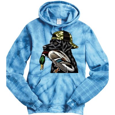 Labrador Hunting Dog With Duck Hello Hunting Season Tie Dye Hoodie