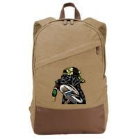 Labrador Hunting Dog With Duck Hello Hunting Season Cotton Canvas Backpack
