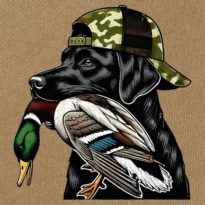 Labrador Hunting Dog With Duck Hello Hunting Season Cotton Canvas Backpack