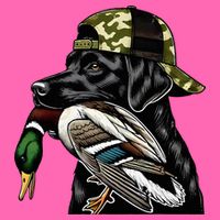 Labrador Hunting Dog With Duck Hello Hunting Season Stripe Pom Pom Beanie