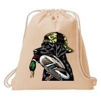 Labrador Hunting Dog With Duck Hello Hunting Season Drawstring Bag