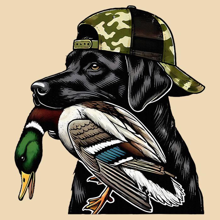 Labrador Hunting Dog With Duck Hello Hunting Season Drawstring Bag