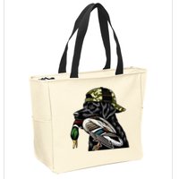 Labrador Hunting Dog With Duck Hello Hunting Season Zip Tote Bag