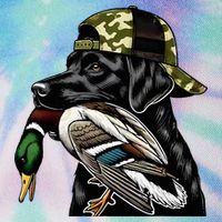 Labrador Hunting Dog With Duck Hello Hunting Season Legacy Tie Dye Trucker Hat