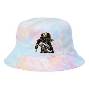 Labrador Hunting Dog With Duck Hello Hunting Season Tie Dye Newport Bucket Hat