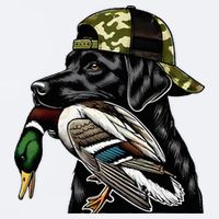 Labrador Hunting Dog With Duck Hello Hunting Season Sueded Cloud Jersey T-Shirt