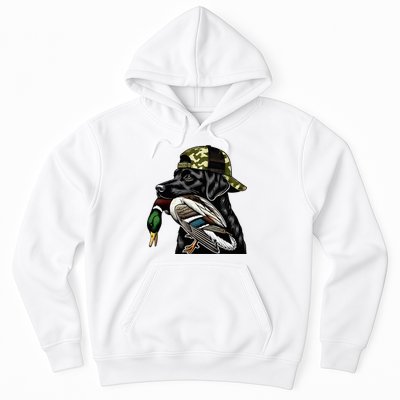 Labrador Hunting Dog With Duck Hello Hunting Season Hoodie