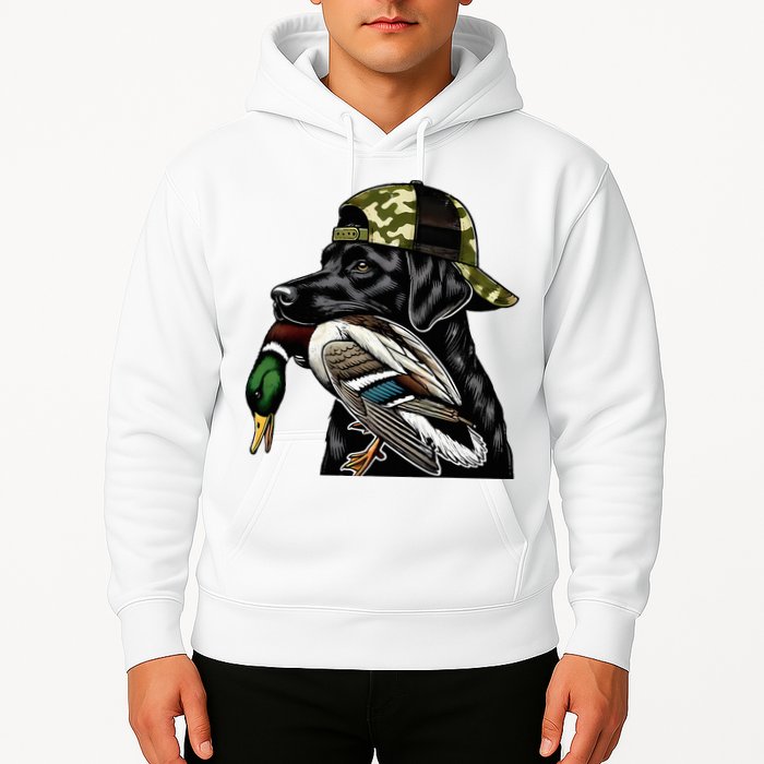 Labrador Hunting Dog With Duck Hello Hunting Season Hoodie