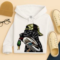 Labrador Hunting Dog With Duck Hello Hunting Season Hoodie
