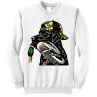 Labrador Hunting Dog With Duck Hello Hunting Season Sweatshirt