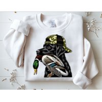 Labrador Hunting Dog With Duck Hello Hunting Season Sweatshirt