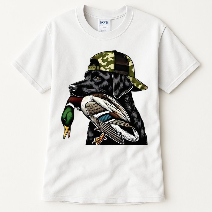Labrador Hunting Dog With Duck Hello Hunting Season Tall T-Shirt