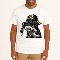 Labrador Hunting Dog With Duck Hello Hunting Season Tall T-Shirt