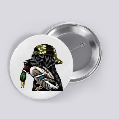Labrador Hunting Dog With Duck Hello Hunting Season Button