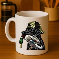 Labrador Hunting Dog With Duck Hello Hunting Season Mug