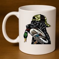 Labrador Hunting Dog With Duck Hello Hunting Season 11oz C Handle Ceramic Mug