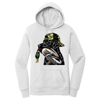 Labrador Hunting Dog With Duck Hello Hunting Season Women's Pullover Hoodie