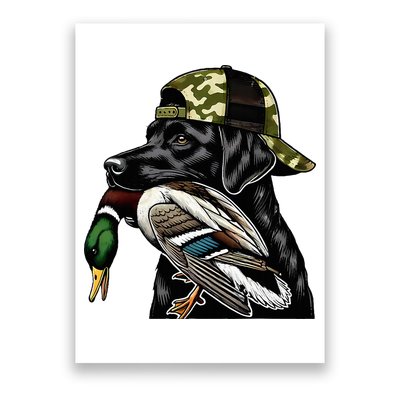 Labrador Hunting Dog With Duck Hello Hunting Season Poster