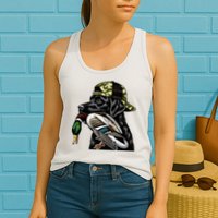 Labrador Hunting Dog With Duck Hello Hunting Season Womens Tank Top
