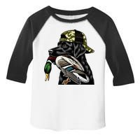 Labrador Hunting Dog With Duck Hello Hunting Season Toddler Fine Jersey T-Shirt