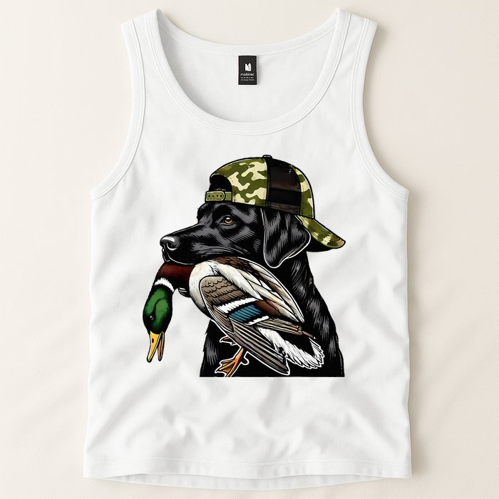 Labrador Hunting Dog With Duck Hello Hunting Season Tank Top