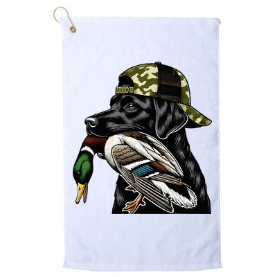 Labrador Hunting Dog With Duck Hello Hunting Season Golf Towel