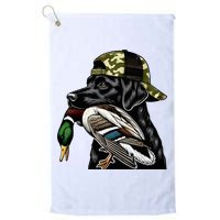Labrador Hunting Dog With Duck Hello Hunting Season Golf Towel