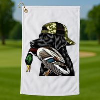 Labrador Hunting Dog With Duck Hello Hunting Season Golf Towel