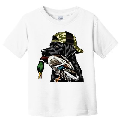 Labrador Hunting Dog With Duck Hello Hunting Season Toddler T-Shirt