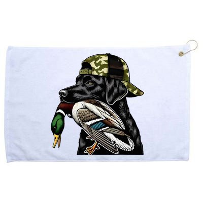 Labrador Hunting Dog With Duck Hello Hunting Season Grommeted Golf Towel