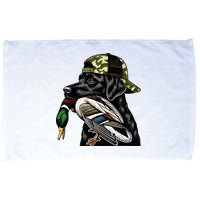 Labrador Hunting Dog With Duck Hello Hunting Season Microfiber Hand Towel